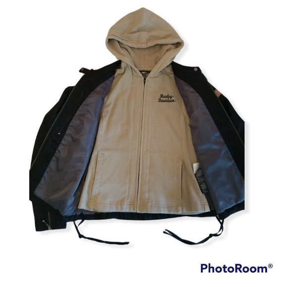Women's Medium M Harley-Davidson Cotton 3-n-1 Jacket 98416-08VW - Picture 4 of 12